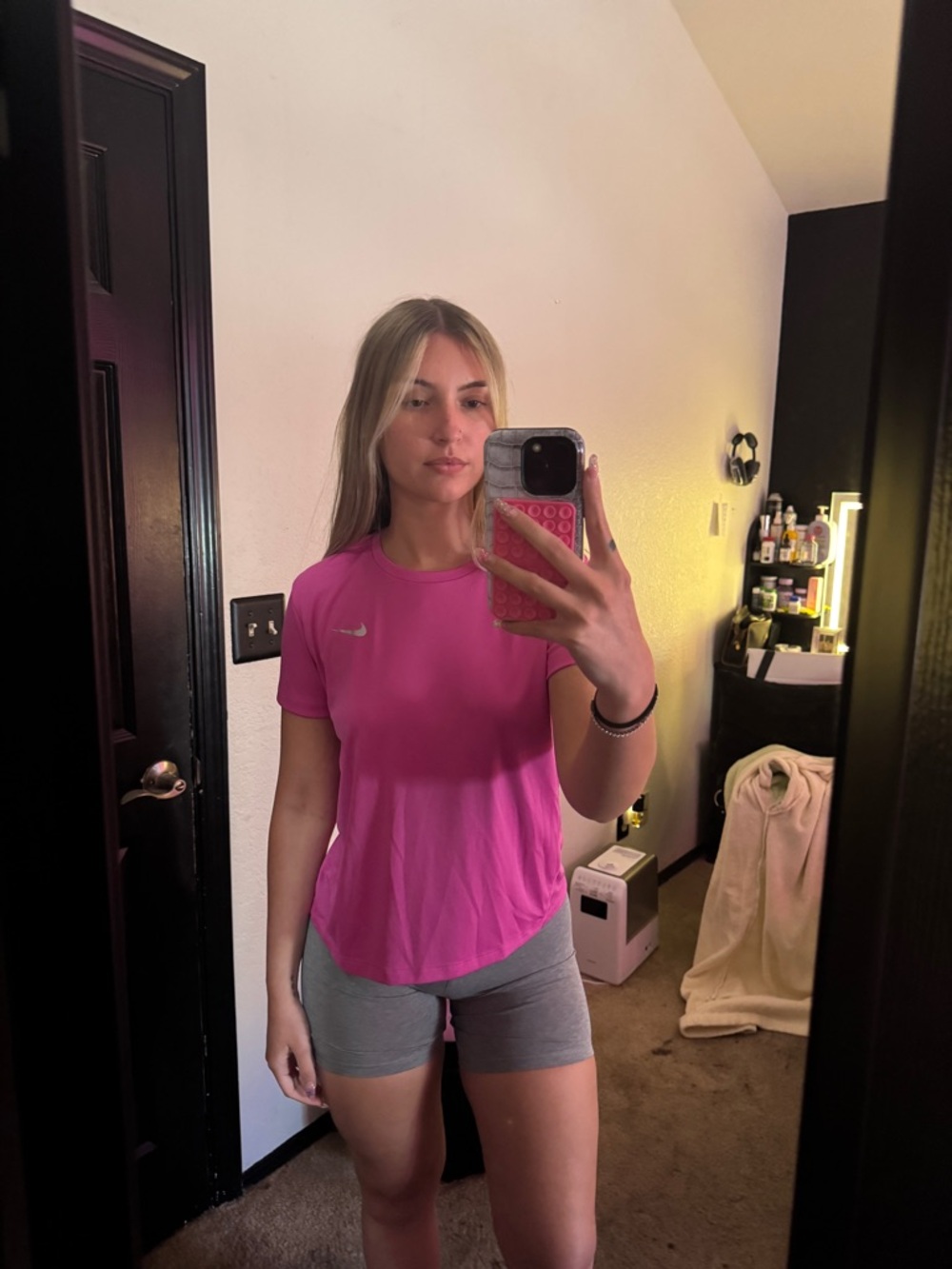 Nike Hot Pink Short-Sleeve Athletic Tee